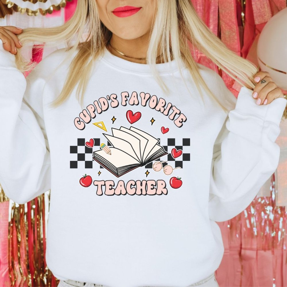 Cupid's Favorite Teacher Sweatshirt Valentine's Day Sweatshirt